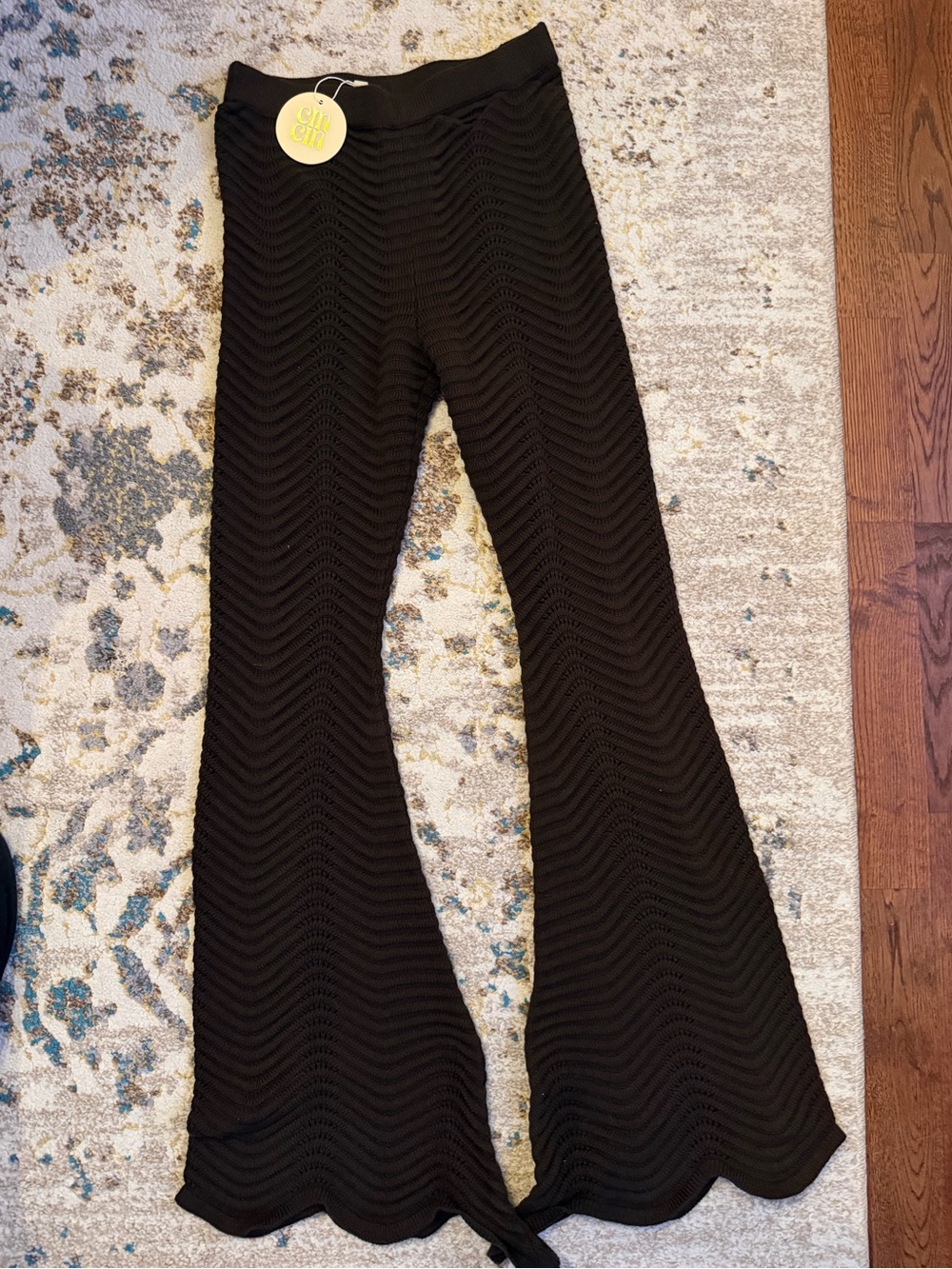 REVOLVE-CIN CIN- Ursula Knit Flare Pants in Chocolate Brown